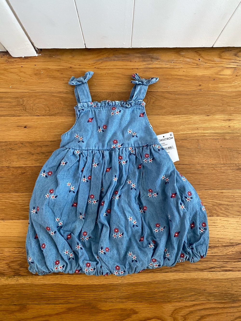 Nicole Miller New York Baby Girl Embroidered Denim Dress & Bloomer Set | NWT 12M